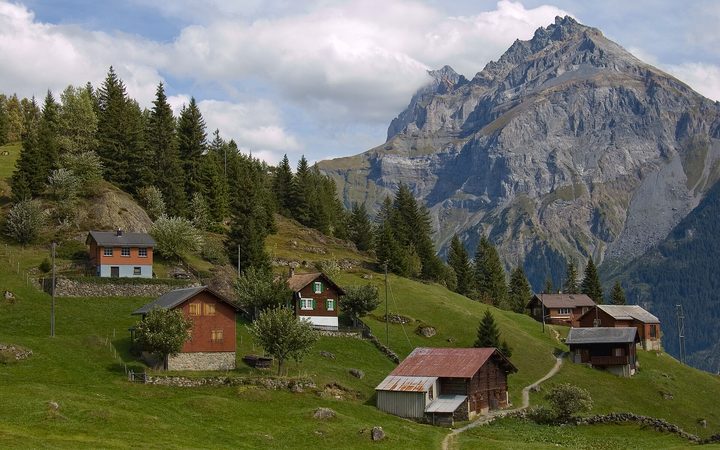 Alpine village in Switzerland